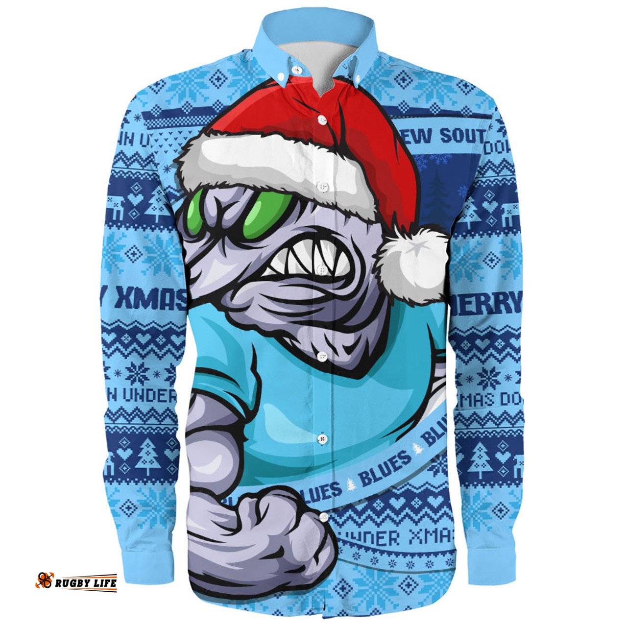 Amazing Aussie New South Wales Blues Ugly Knit Style For Christmas Game Fans Long Sleeve Shirt