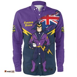 Amazing Aussie Melbourne Storm Custom For Die Hard Fan Australia Flag Scratch Style Long Sleeve Shirt