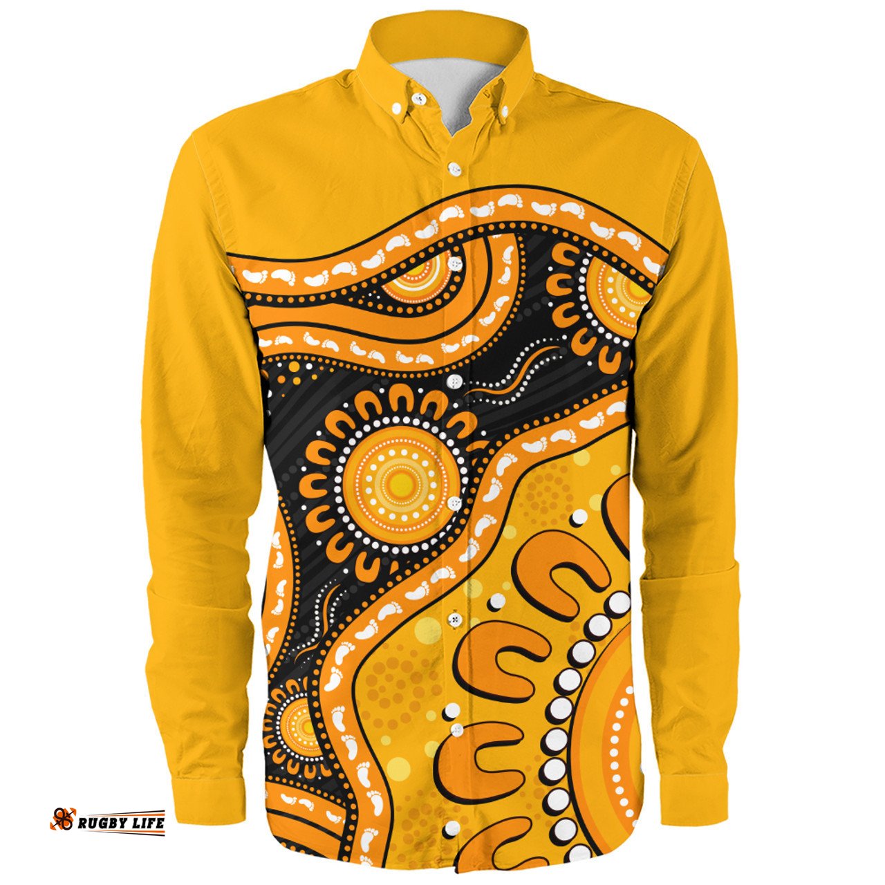 Amazing Aussie Indigenous Australian Aboriginal Sun Pathway Walkabout Long Sleeve Shirt