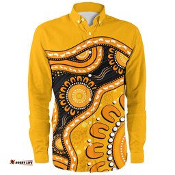 Amazing Aussie Indigenous Australian Aboriginal Sun Pathway Walkabout Long Sleeve Shirt
