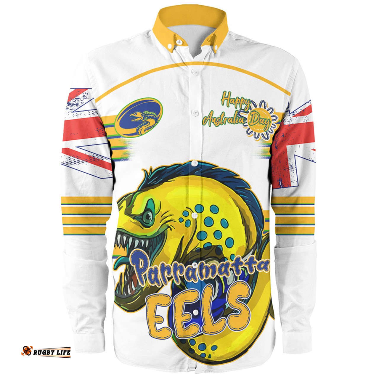 Amazing Aussie Parramatta Eels Happy Australia Day We Are One And Free V2 Long Sleeve Shirt