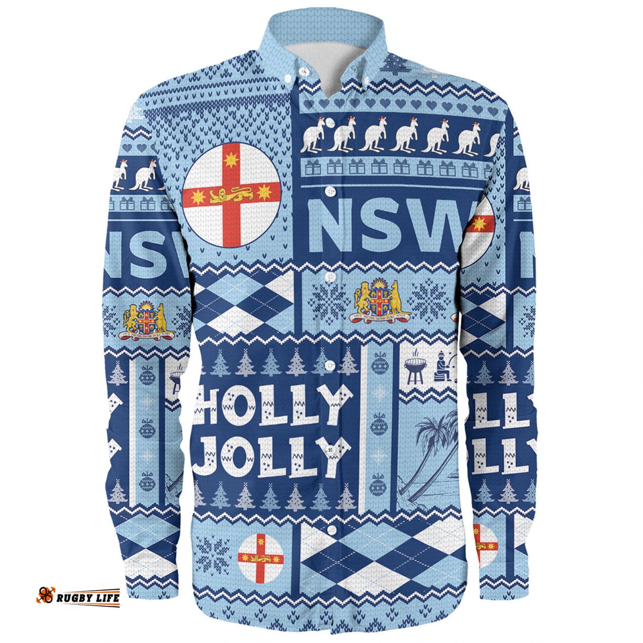 Amazing Aussie New South Wales Christmas Holly Jolly Chrissie Long Sleeve Shirt