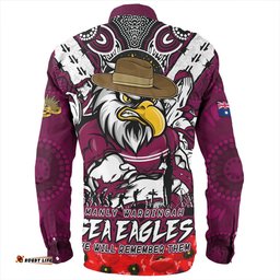 Amazing Aussie Manly Warringah Sea Eagles Ripped Legacy Of The Game The ANZAC Spirit Lives On Long Sleeve Shirt
