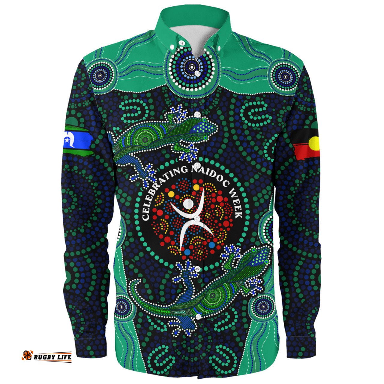 Amazing Aussie Indigenous Australian Aboriginal NAIDOC Lizard Songlines Edition Long Sleeve Shirt