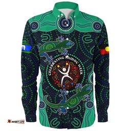 Amazing Aussie Indigenous Australian Aboriginal NAIDOC Lizard Songlines Edition Long Sleeve Shirt