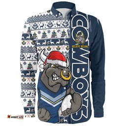 Amazing Aussie North Queensland Cowboys Merry Ugly Xmas Nordic Pattern Style Long Sleeve Shirt