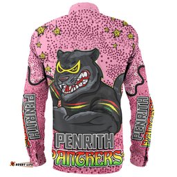 Amazing Aussie Penrith Panthers Custom Team With Dot And Star Patterns For Tough Fan Long Sleeve Shirt