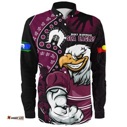 Amazing Aussie Manly Warringah Sea Eagles NAIDOC Indigenous Warrior Spirit Long Sleeve Shirt