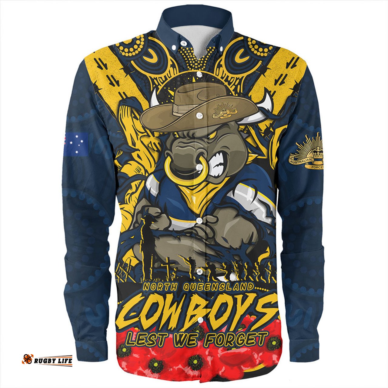 Amazing Aussie North Queensland Cowboys Ripped Legacy Of The Game The ANZAC Spirit Lives On Long Sleeve Shirt