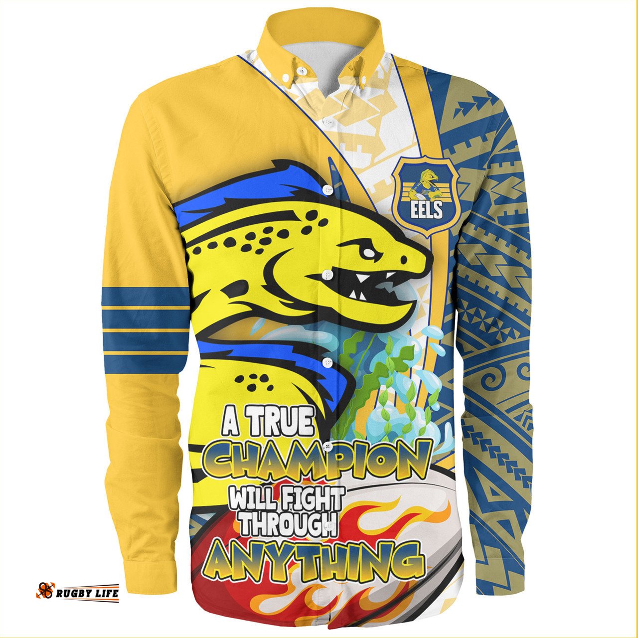 Amazing Aussie Parramatta Eels Grand Final A True Champion Will Fight Through Anything With Polynesian Patterns Long Sleeve Shirt