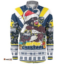 Amazing Aussie North Queensland Cowboys Christmas Custom North Queensland Cowboys Santa Aussie Big Things Long Sleeve Shirt