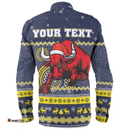Amazing Aussie North Queensland Cowboys Christmas Custom Ugly Xmas And Aboriginal Patterns For Die Hard Fan Long Sleeve Shirt