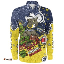 Amazing Aussie North Queensland Cowboys Christmas Custom Let's Get Lit Chrisse Pressie Long Sleeve Shirt