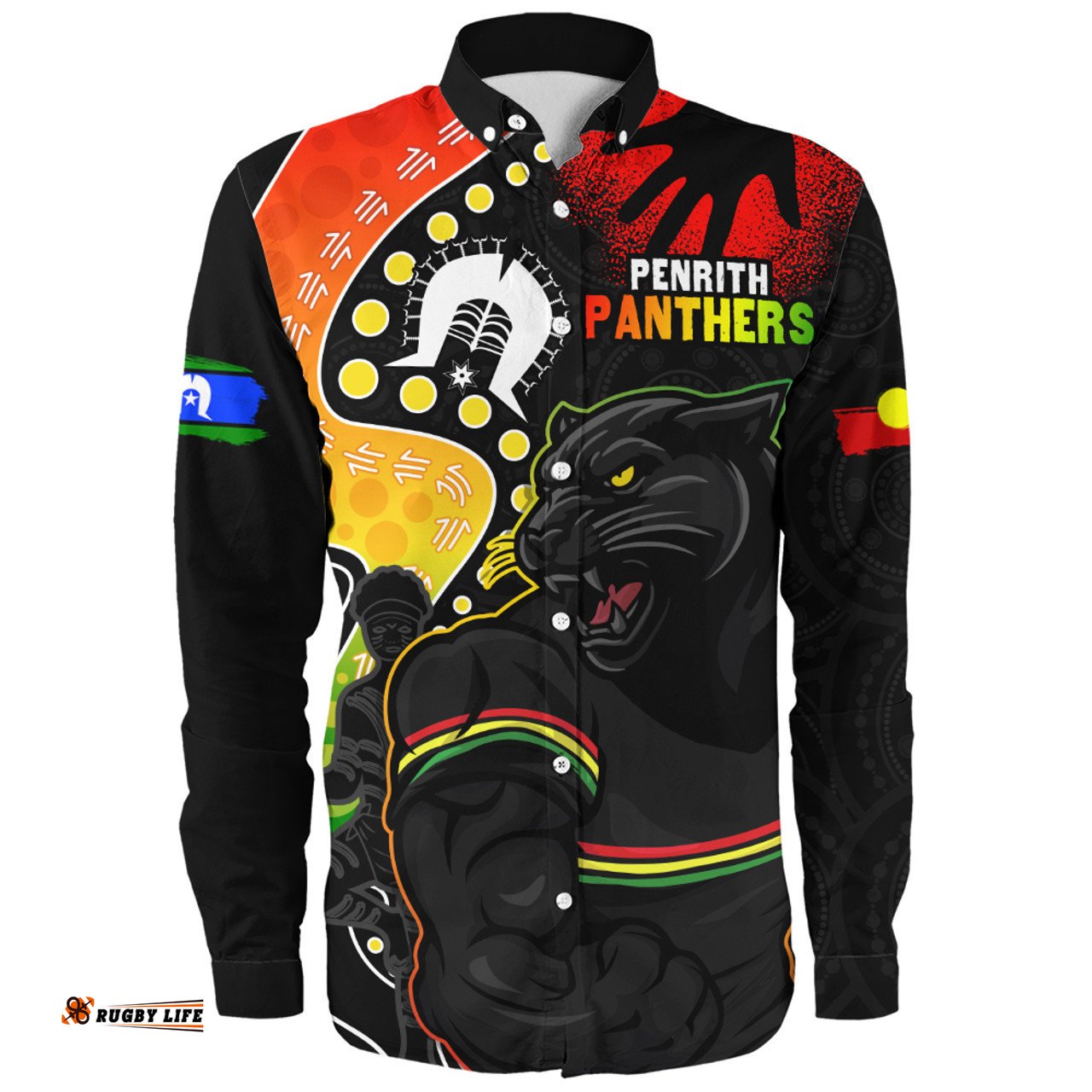 Amazing Aussie Penrith Panthers NAIDOC Indigenous Warrior Spirit Long Sleeve Shirt