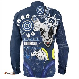 Amazing Aussie North Queensland Cowboys Aboriginal Indigenous Naidoc Week Dreamtime Dot Painting With Flag Long Sleeve Shirt