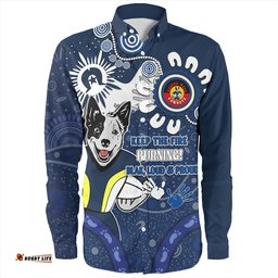 Amazing Aussie North Queensland Cowboys Aboriginal Indigenous Naidoc Week Dreamtime Dot Painting With Flag Long Sleeve Shirt