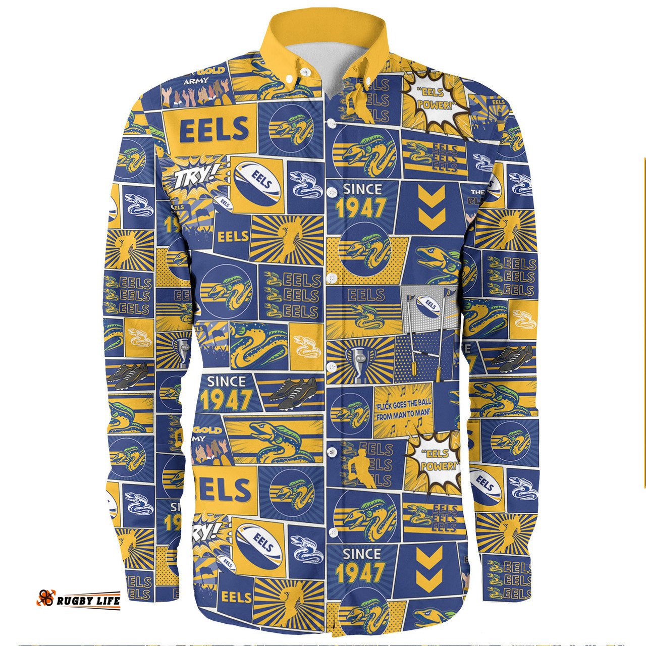 Amazing Aussie Parramatta Eels Sport Team Of Us Die Hard Fan Supporters Comic Style Long Sleeve Shirt