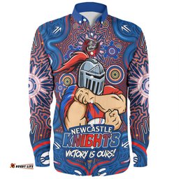 Amazing Aussie Newcastle Knights Aboriginal Pattern Inspired Victory Is Ours Long Sleeve Shirt