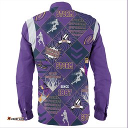 Amazing Aussie Melbourne Storm Argyle Patterns Style Tough Fan Rugby For Life Long Sleeve Shirt