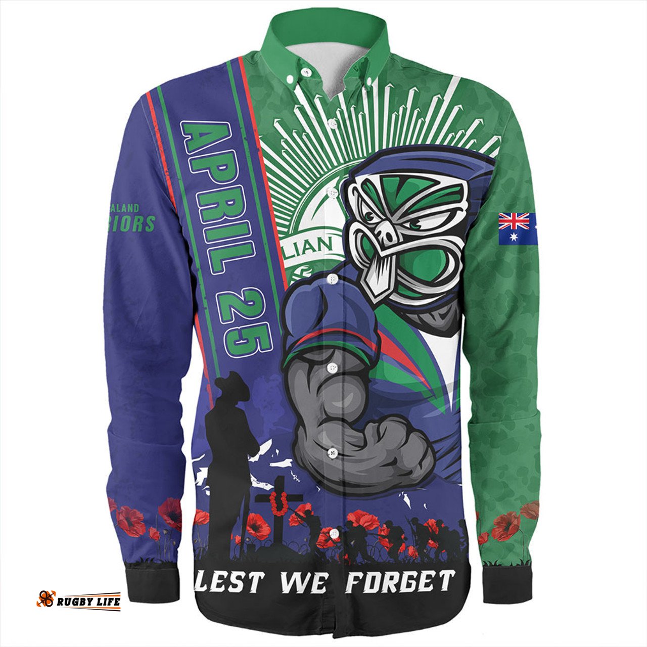 Amazing Aussie New Zealand Warriors Anzac Day Lest We Forget Strong Fighting Spirit Long Sleeve Shirt