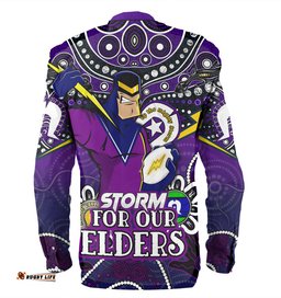 Amazing Aussie Melbourne Storm Naidoc Week Customs Melbourne Storm For Our Elderss Long Sleeve Shirt