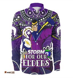 Amazing Aussie Melbourne Storm Naidoc Week Customs Melbourne Storm For Our Elderss Long Sleeve Shirt