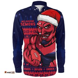 Amazing Aussie Melbourne Merry Christmas Down Under Footy Power Style Long Sleeve Shirt