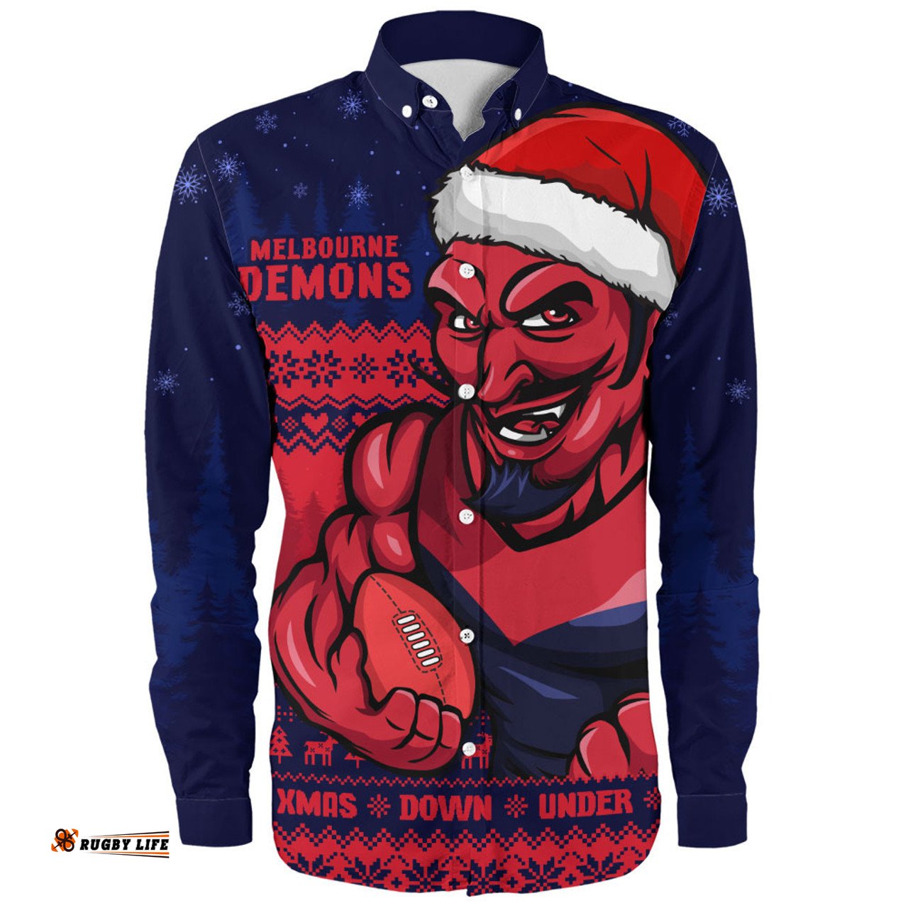 Amazing Aussie Melbourne Merry Christmas Down Under Footy Power Style Long Sleeve Shirt