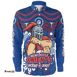 Amazing Aussie Newcastle Knights Aboriginal Inspired Tough Fan Rugby For Life Long Sleeve Shirt