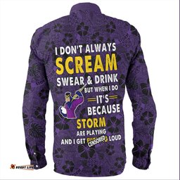 Amazing Aussie Melbourne Storm Scream With Tropical Patterns Long Sleeve Shirt