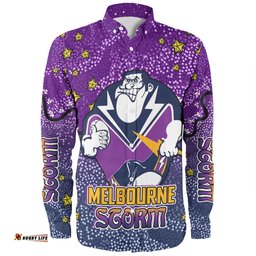 Amazing Aussie Melbourne Storm Custom Team With Dot And Star Patterns For Tough Fan Long Sleeve Shirt