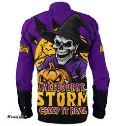 Amazing Aussie Melbourne Storm Dark Moon Rugby Halloween Battle Edition Long Sleeve Shirt