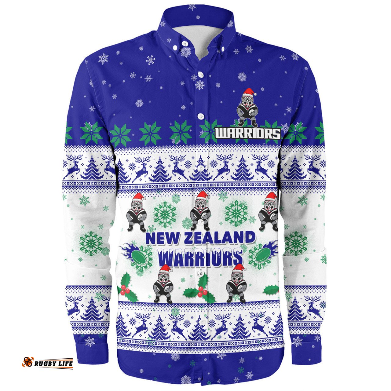 Amazing Aussie New Zealand Warriors Christmas Custom Special Ugly Christmas Long Sleeve Shirt