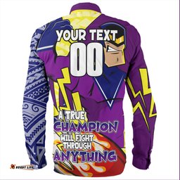 Amazing Aussie Melbourne Storm Grand Final A True Champion Will Fight Through Anything With Polynesian Patterns Long Sleeve Shirt