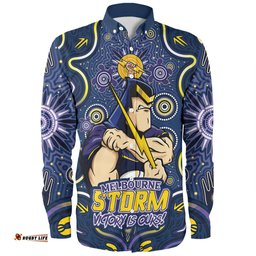 Amazing Aussie Melbourne Storm Aboriginal Pattern Inspired Victory Is Ours Long Sleeve Shirt