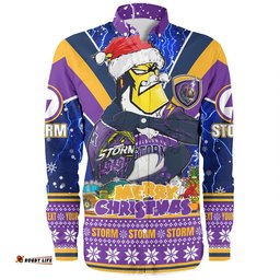 Amazing Aussie Melbourne Storm Christmas Custom Storm Man Santa Claus Aussie Big Things Long Sleeve Shirt