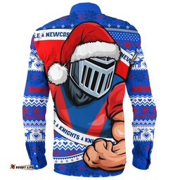 Amazing Aussie Newcastle Knights Ugly Knit Style For Christmas Game Fans Long Sleeve Shirt