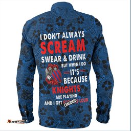 Amazing Aussie Newcastle Knights Sport Scream With Tropical Patterns Long Sleeve Shirt