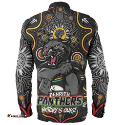 Amazing Aussie Penrith Panthers Aboriginal Pattern Inspired Victory Is Ours Long Sleeve Shirt