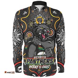 Amazing Aussie Penrith Panthers Aboriginal Pattern Inspired Victory Is Ours Long Sleeve Shirt