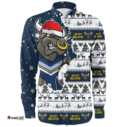 Amazing Aussie North Queensland Cowboys Merry Ugly Christmas Our Beloved Team Scratch Style Long Sleeve Shirt
