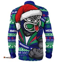 Amazing Aussie New Zealand Warriors Ugly Knit Style For Christmas Game Fans Long Sleeve Shirt