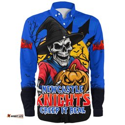 Amazing Aussie Newcastle Knights Dark Moon Rugby Halloween Battle Edition Long Sleeve Shirt