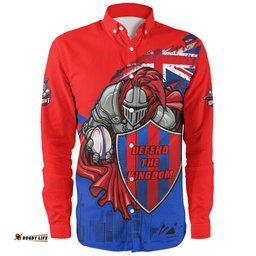 Amazing Aussie Newcastle Knights Custom For Die Hard Fan Australia Flag Scratch Style Long Sleeve Shirt