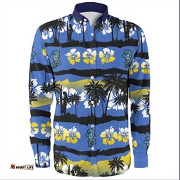 Amazing Aussie Parramatta Eels Sport Tropical Hibiscus and Coconut Trees Long Sleeve Shirt