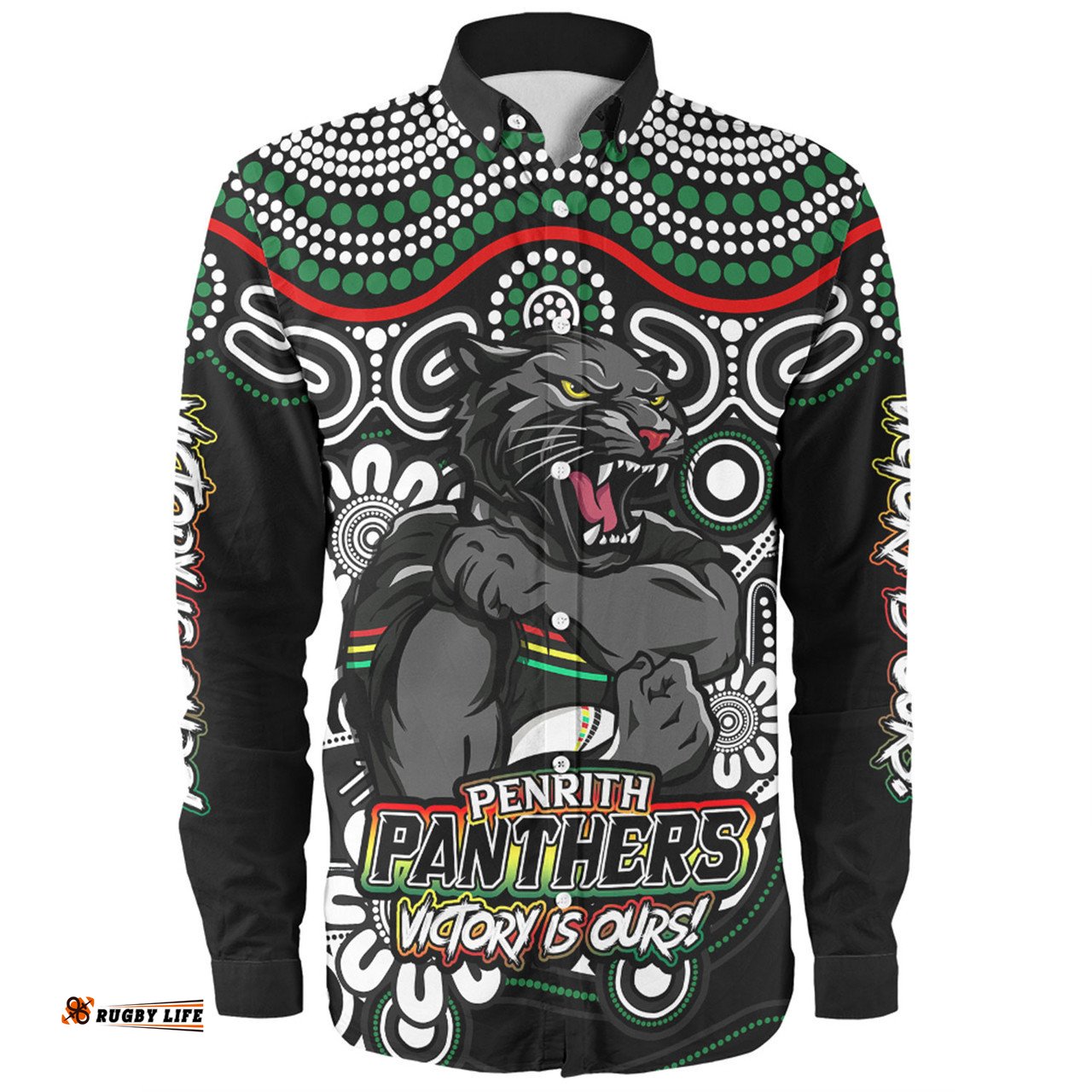 Amazing Aussie Penrith Panthers Aboriginal Inspired Tough Fan Rugby For Life Long Sleeve Shirt