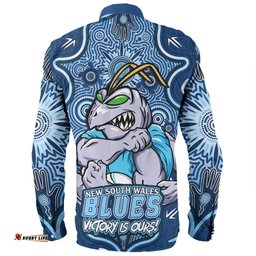 Amazing Aussie New South Wales Blues Aboriginal Pattern Inspired Victory Is Ours Long Sleeve Shirt