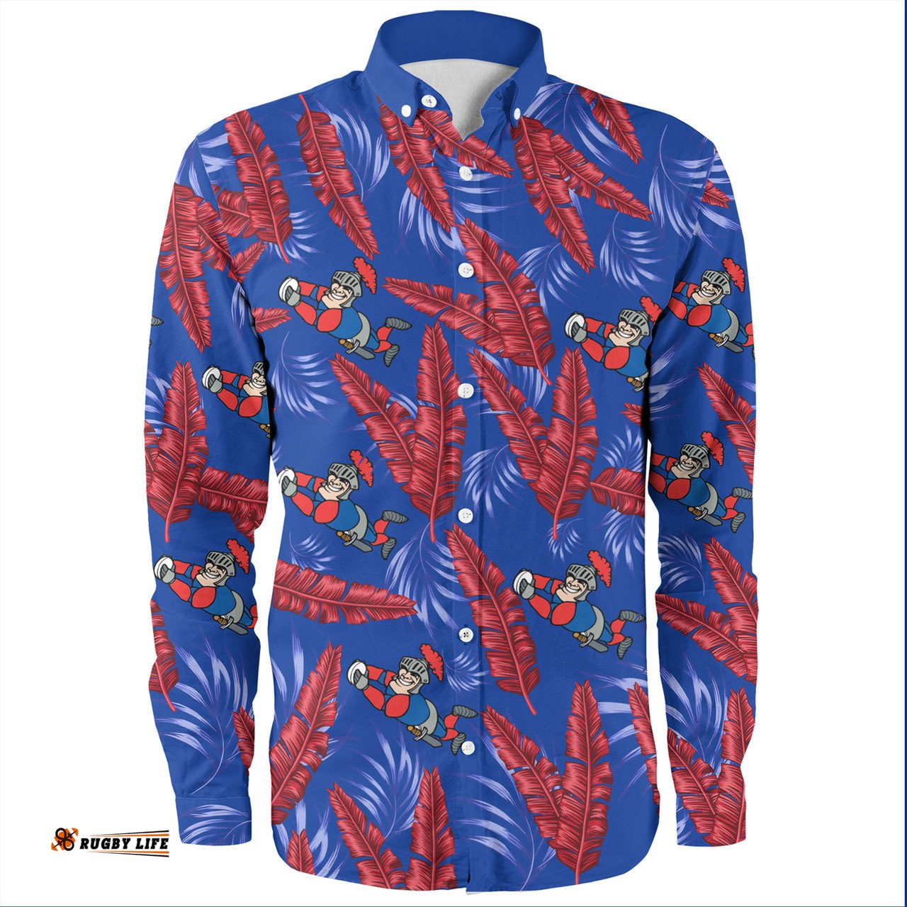 Amazing Aussie Newcastle Knights Custom Tropical Patterns Knights Long Sleeve Shirt
