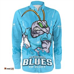 Amazing Aussie New South Wales Blues Strong Fighting Flame Go Blues Long Sleeve Shirt