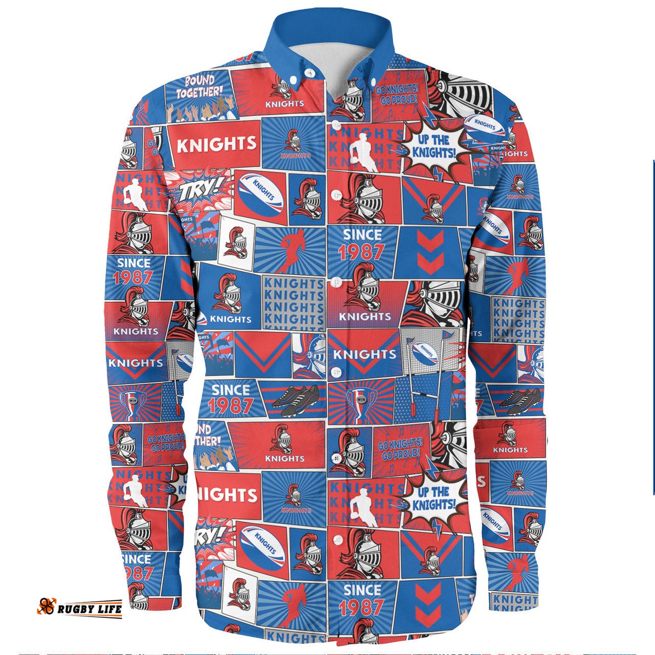 Amazing Aussie Newcastle Knights Sport Team Of Us Die Hard Fan Supporters Comic Style Long Sleeve Shirt